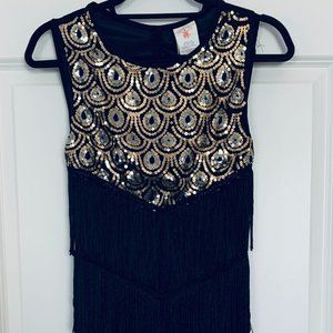 💃 Sequin & Fringe Flapper Dress